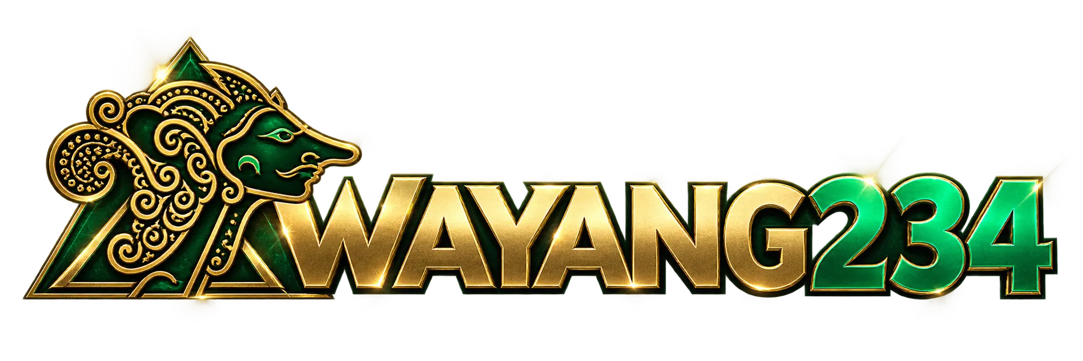 Logo WAYANG234 emerald dan emas